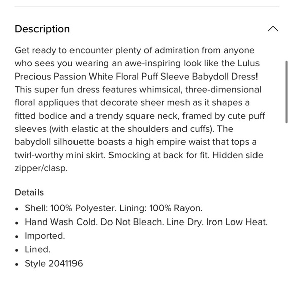 LULUS White 3D Floral Babydoll Dress - Picture 6 of 8